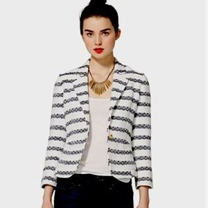 Lucky Brand Size XS blue pinstripe 3/4 sleeve blazer jacket